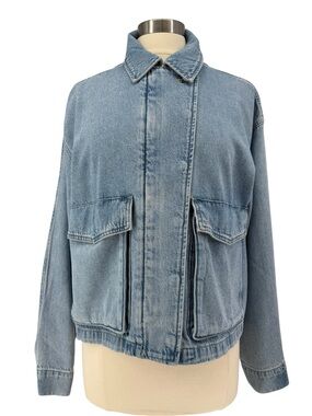 MADEWELL Denim Cropped Cargo Jacket M